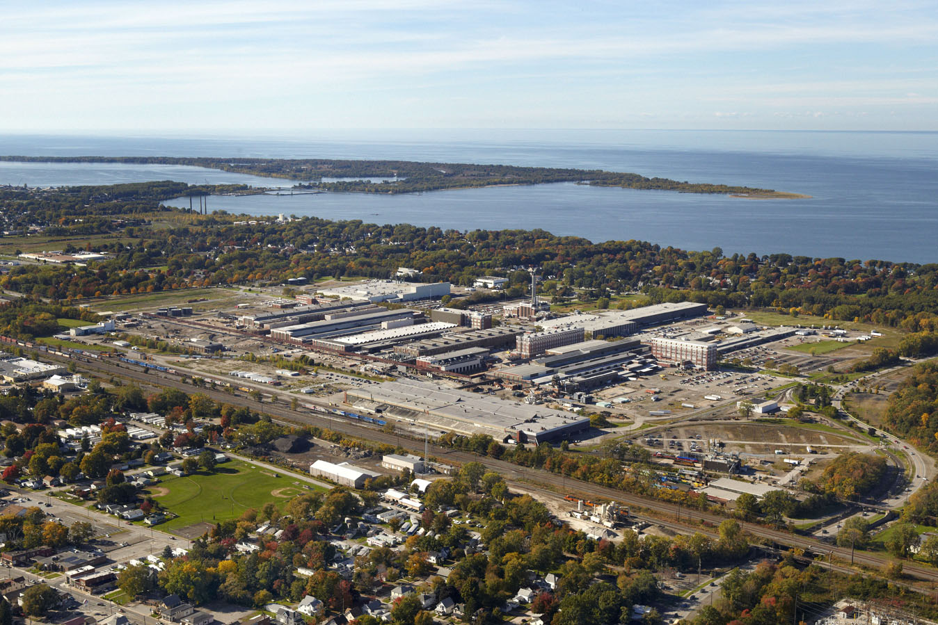 Aerial photograph showing Wabtec's Erie site