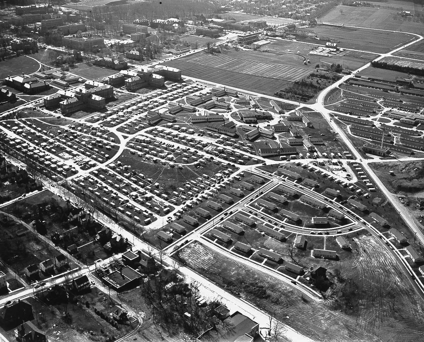 University Park campus 1940s campus view with Windcrest housing