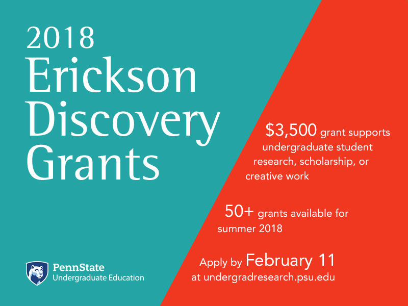 Erickson Discovery Grants 2018 open on Feb. 11