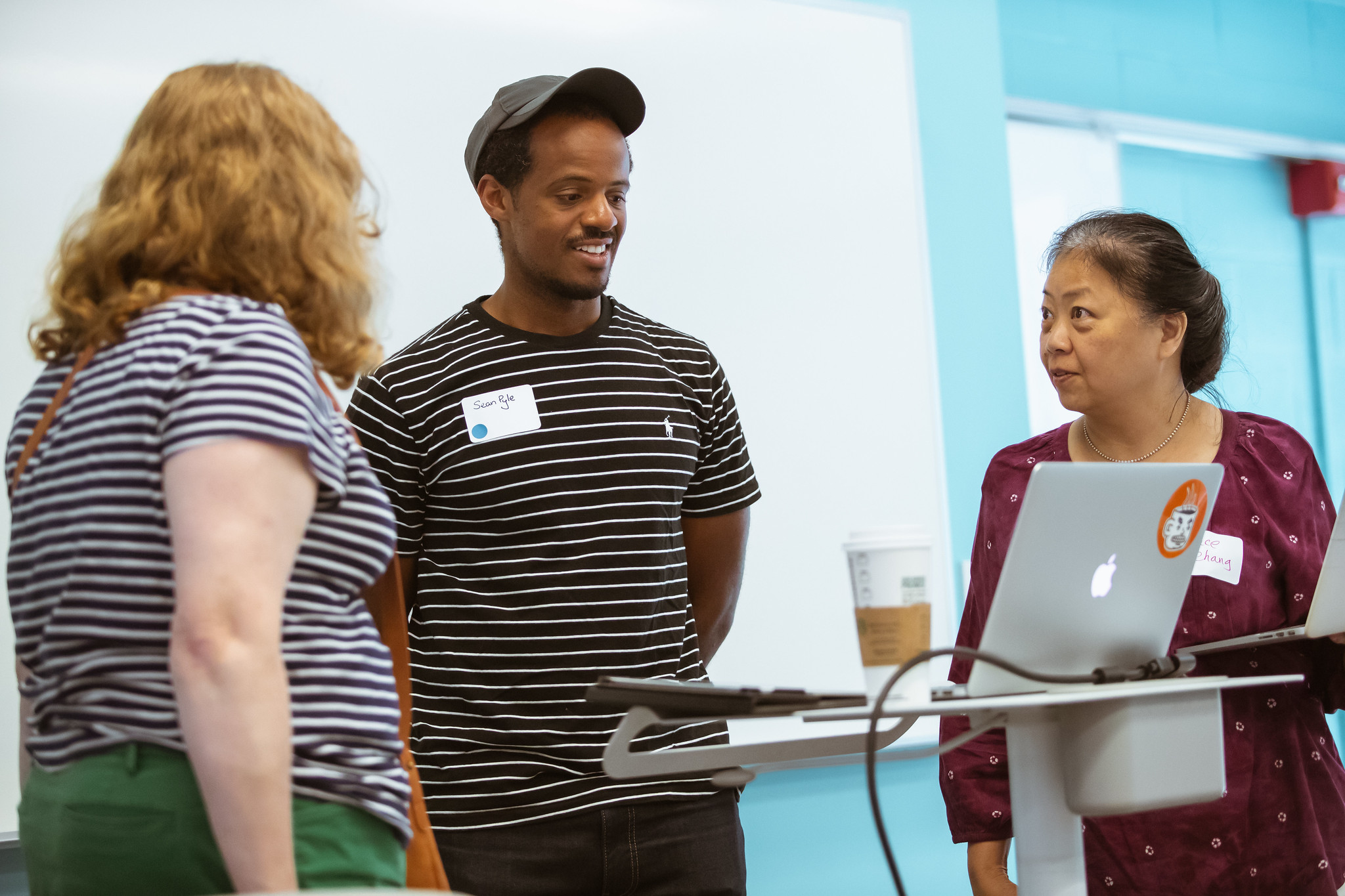 Three people together at Learning Design Summer Camp