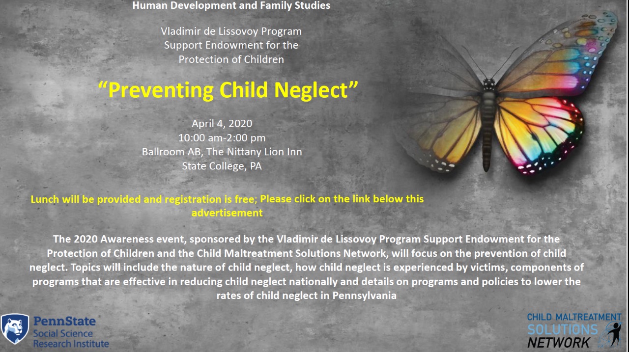 Flier for the 2020 Awareness Event on Child Neglect