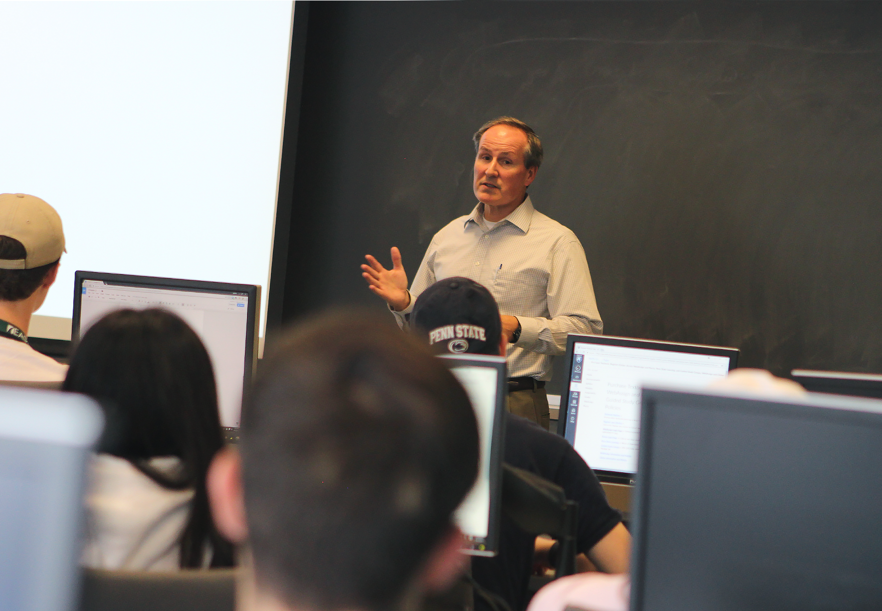 David Hozza lectures during a College of IST class