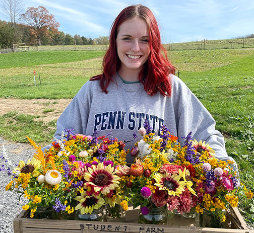 Emily Shiels with flowers