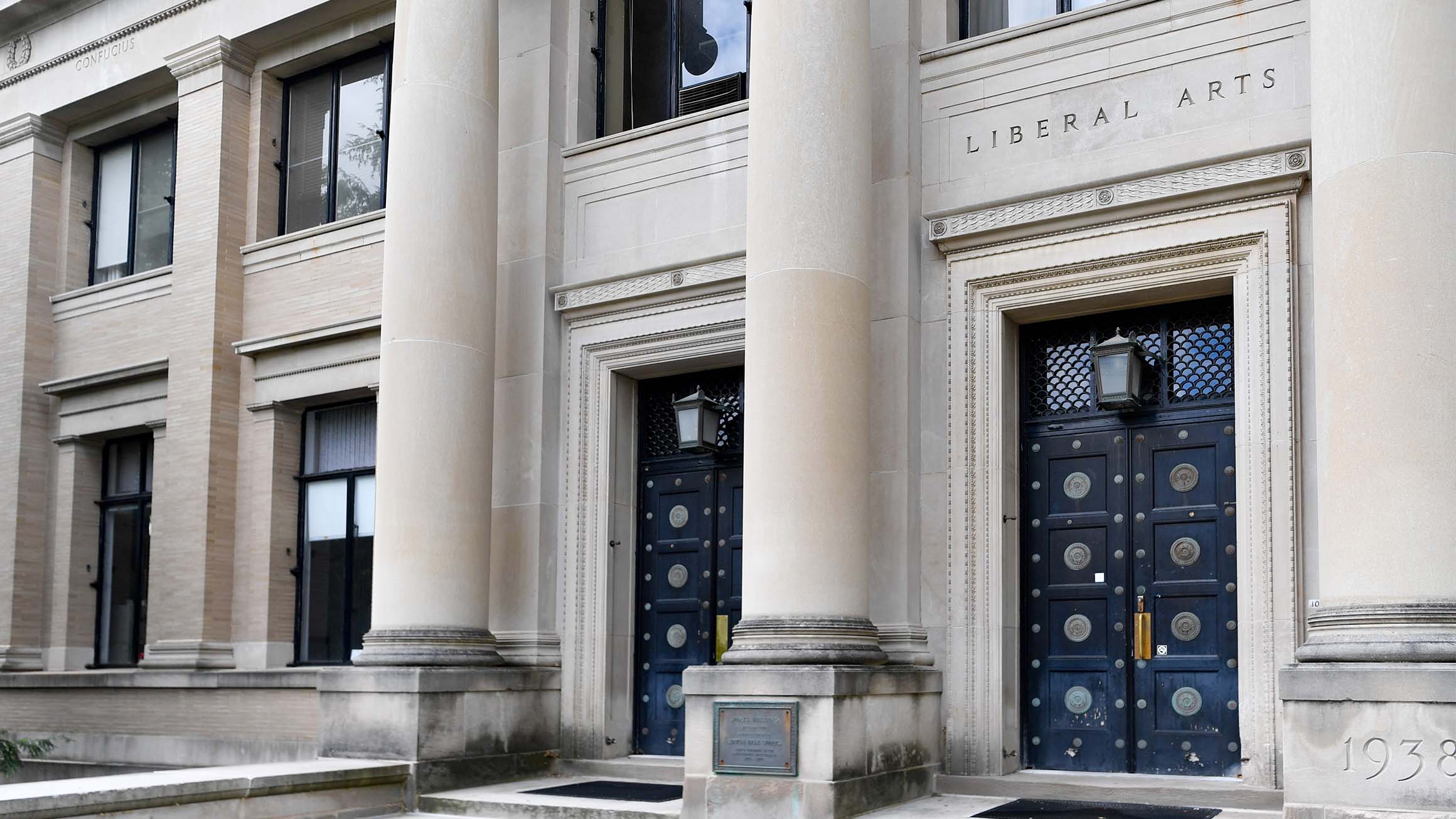 The Sparks Building with the words "liberal arts" above a door