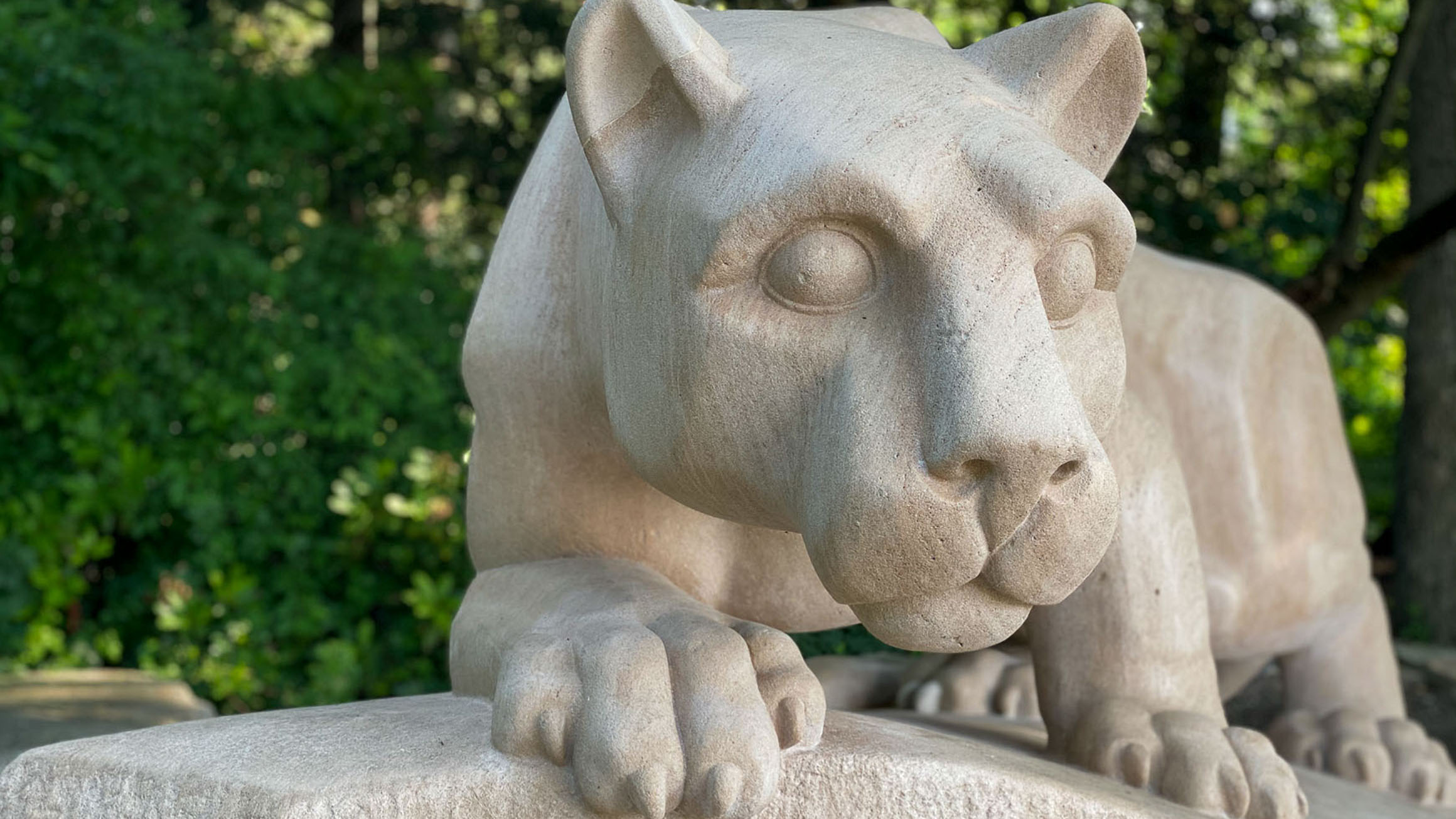 The Nittany Lion statue is seen