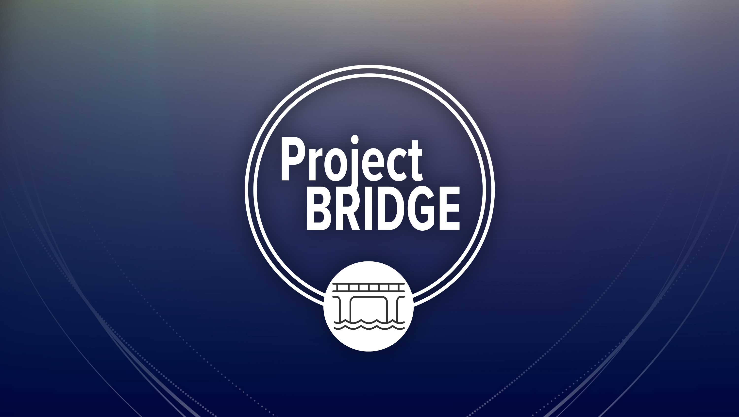 logo for Project Bridge with name and line drawing of a bridge