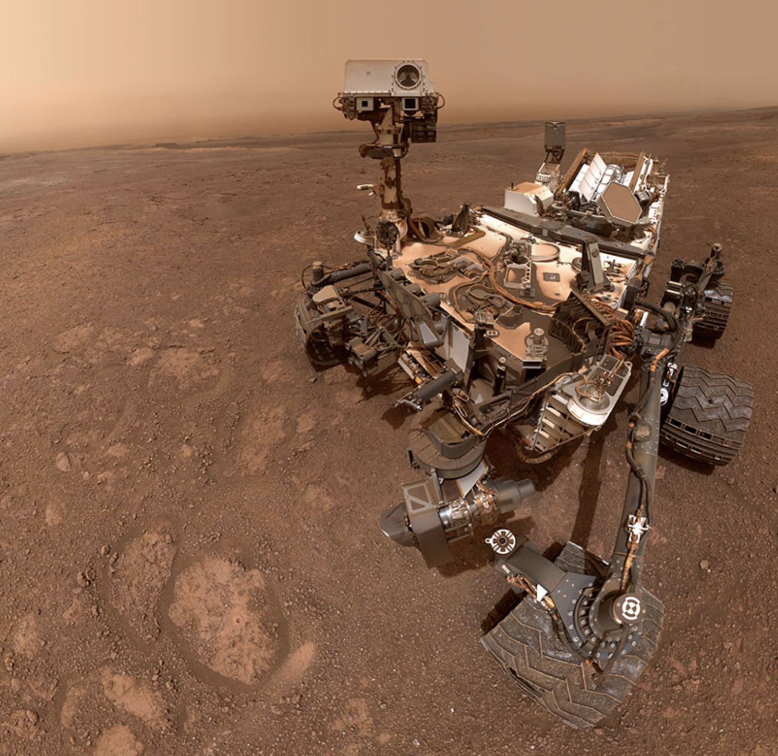 robotic rover on the surface of Mars