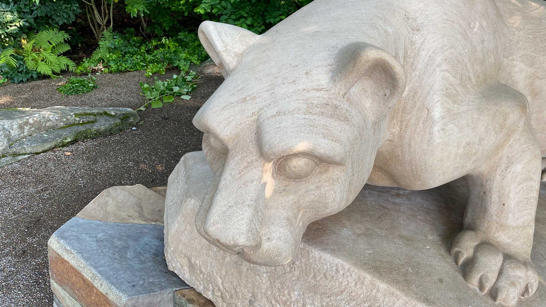 The Nittany Lion Shrine is seen from above.