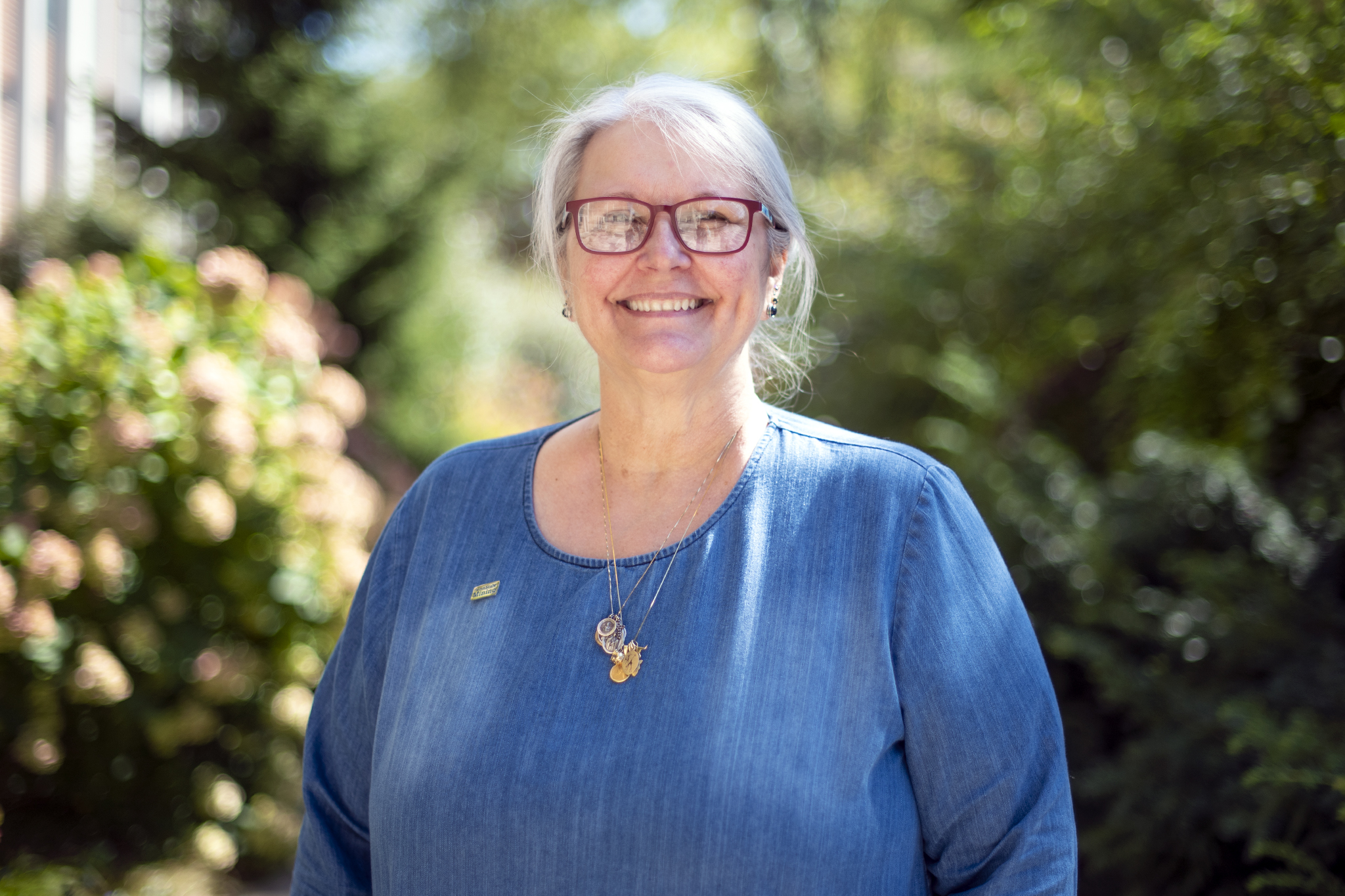 Barbara Arnold smiling outside