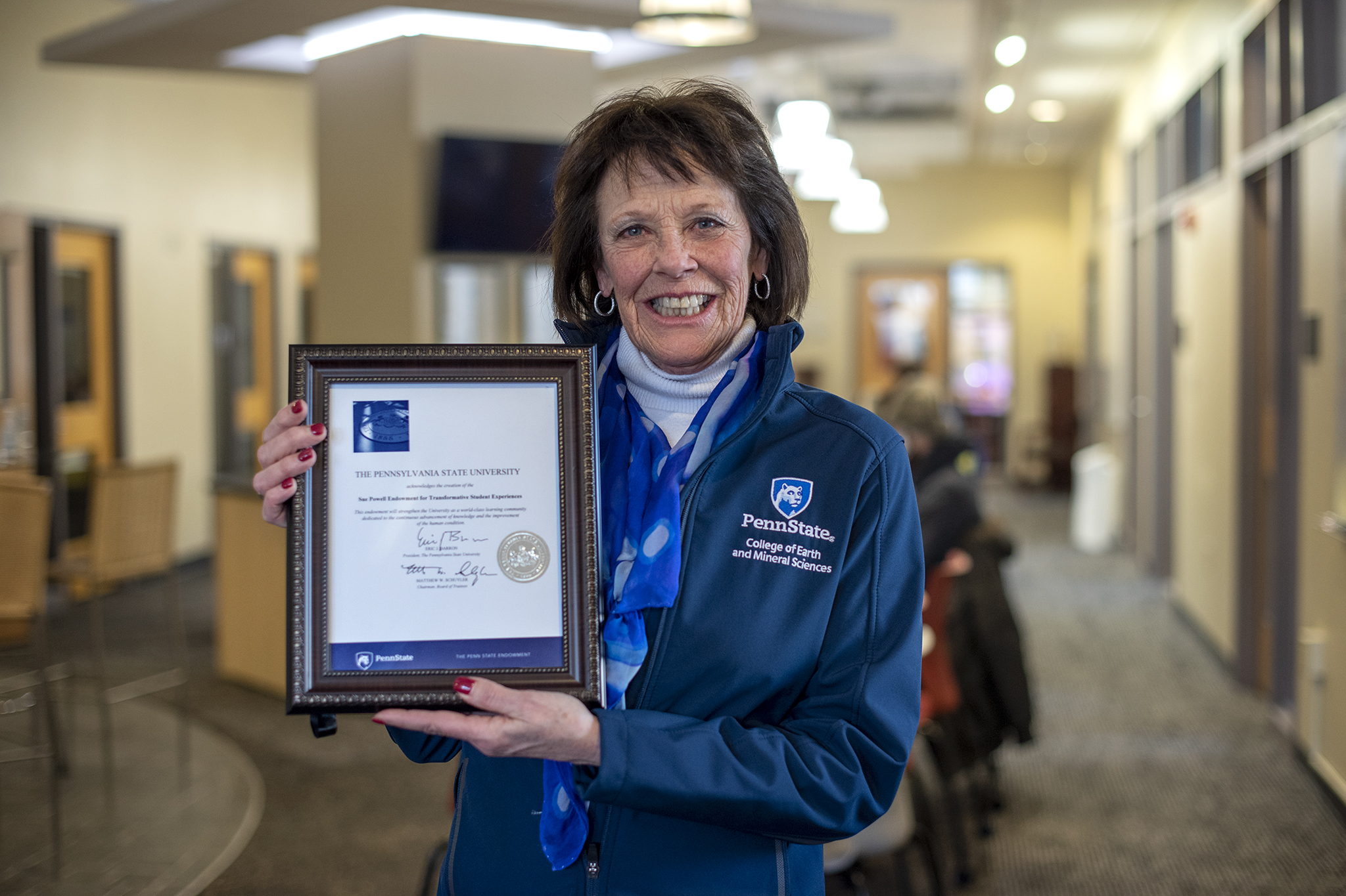 The Sue Powell Endowment for Transformative Experiences, named after the retired director of development and alumni relations for the College of Earth and Mineral Sciences, will help students within the college.