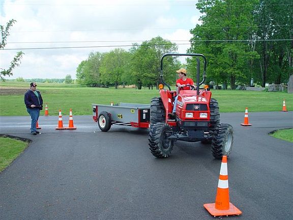 Youth tractor driving test