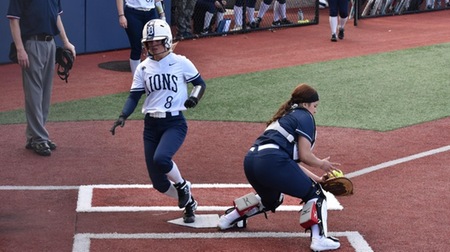 DuBois softball player scores run