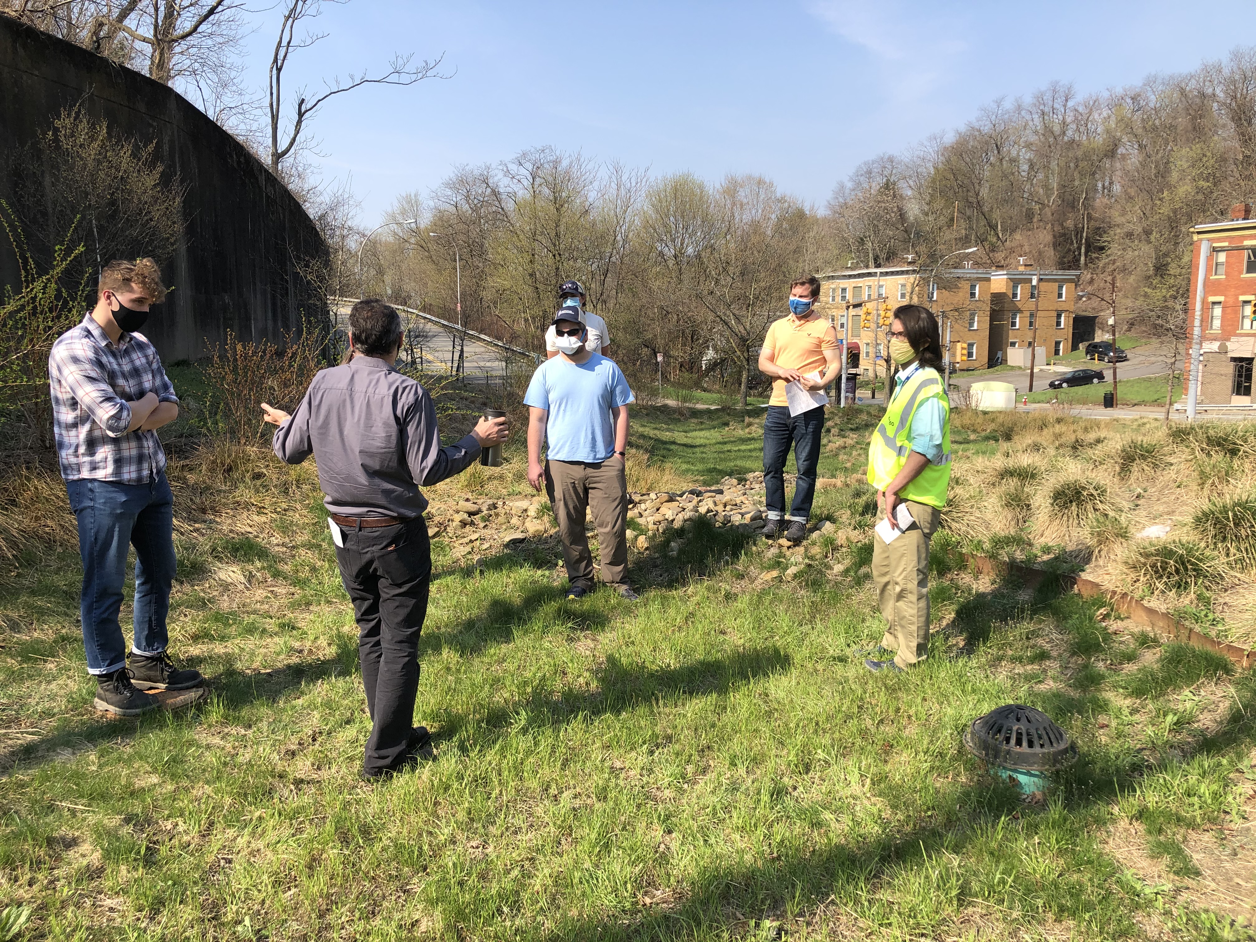 Staff learning about green stormwater infrastructure