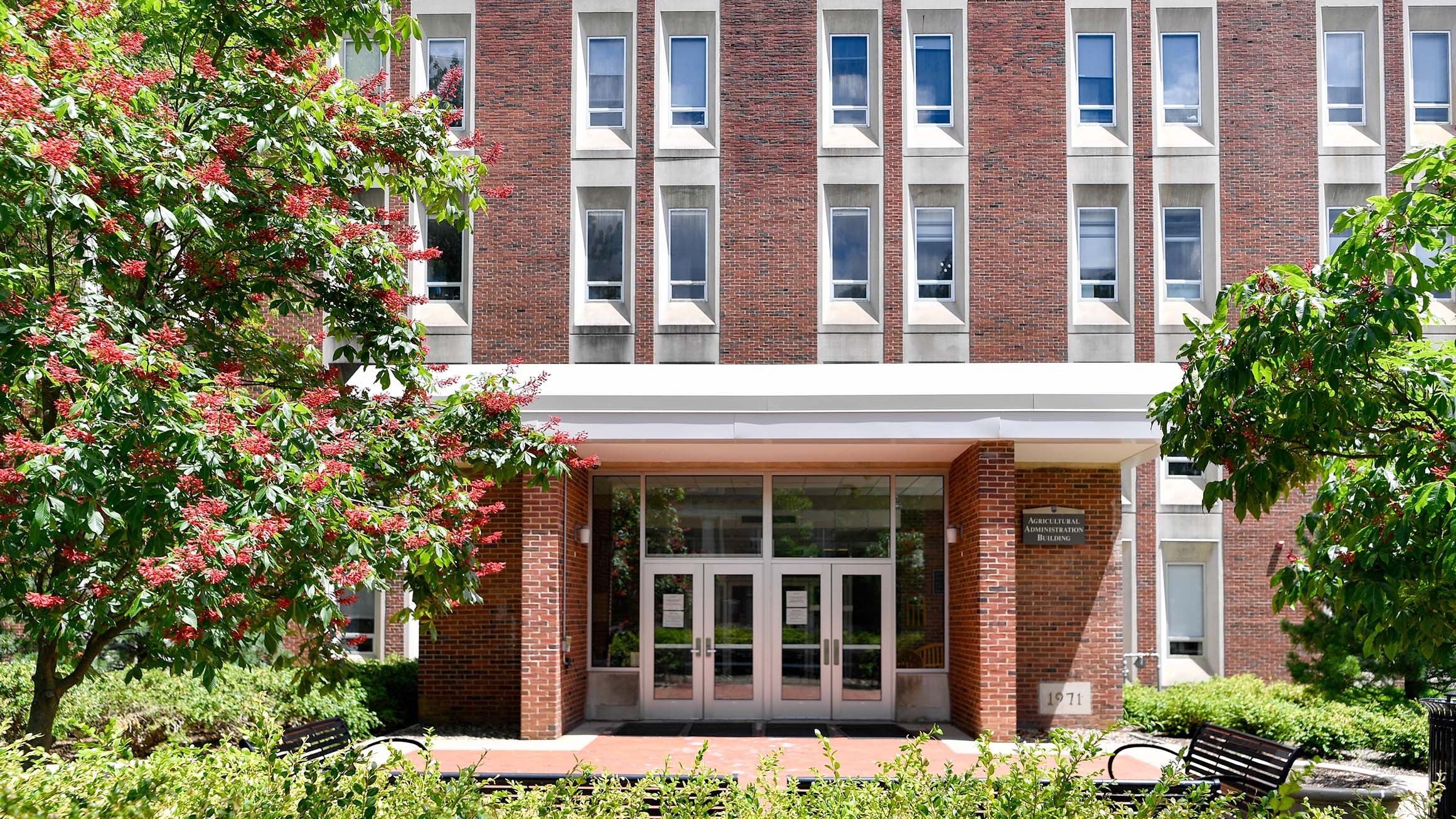 the front of the Agricultural Administration Building is shown