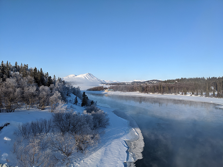 an icy river