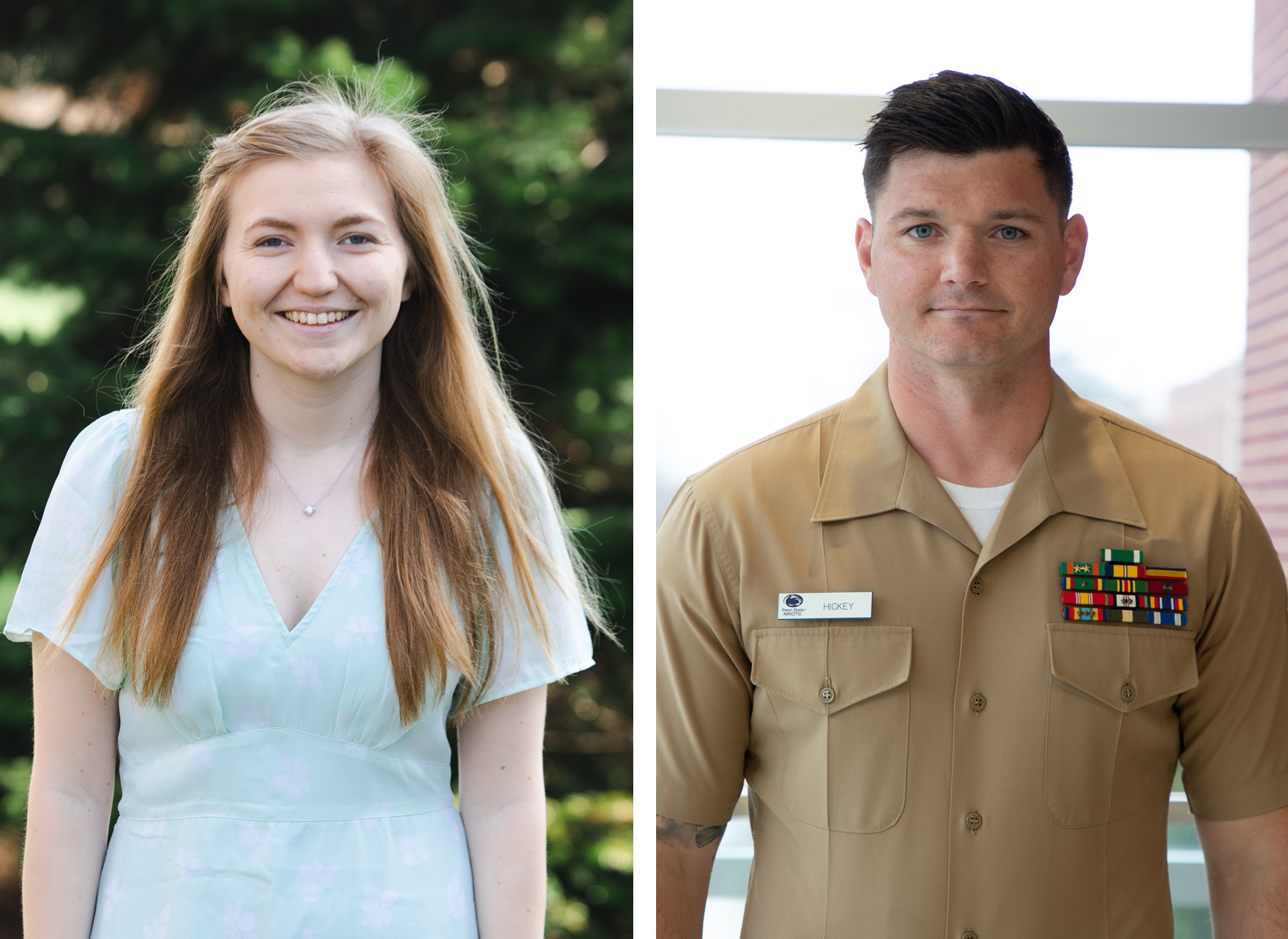 IST student marshals Kaitlyn Bridge and Charles Hickey