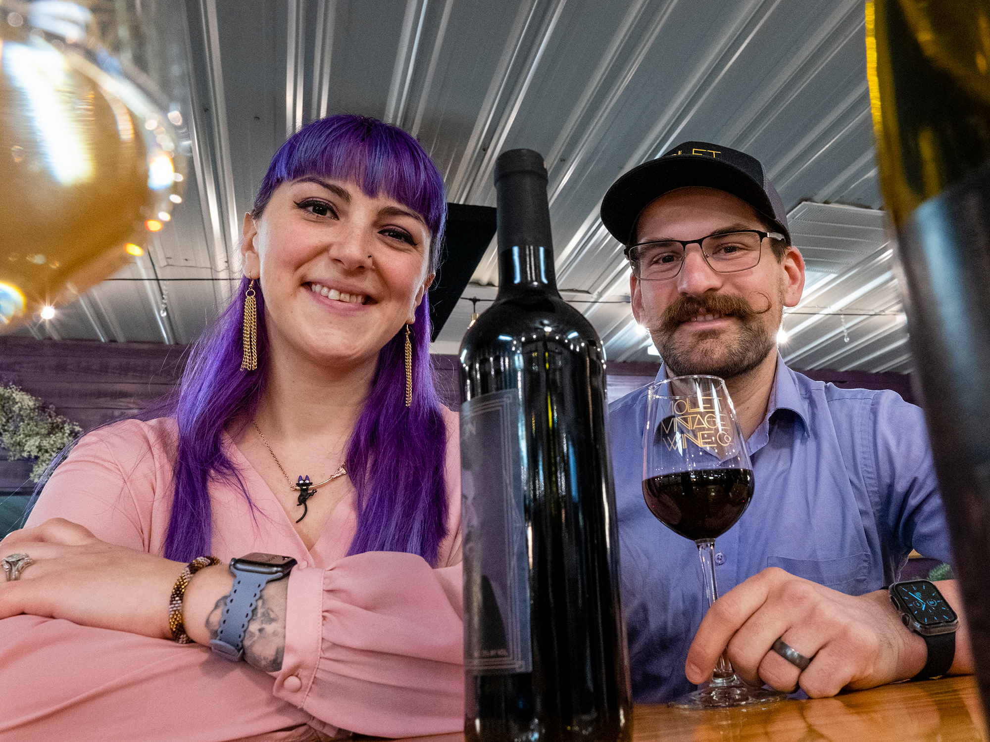 Kat and Evan Kinzey at Violet Vintage Wine Company