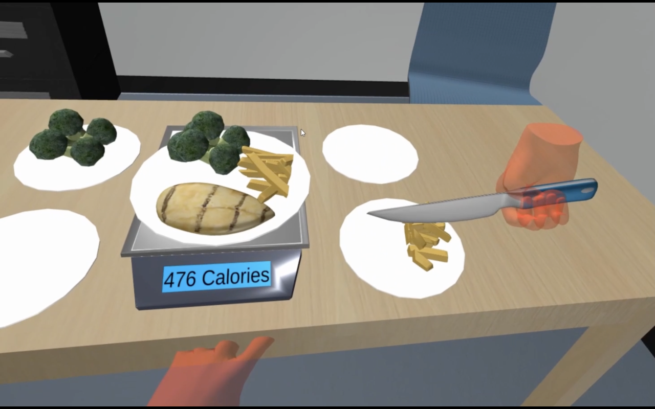 A screenshot of the Immersive Virtual Alimentation and Nutrition Application (IVAN) application 