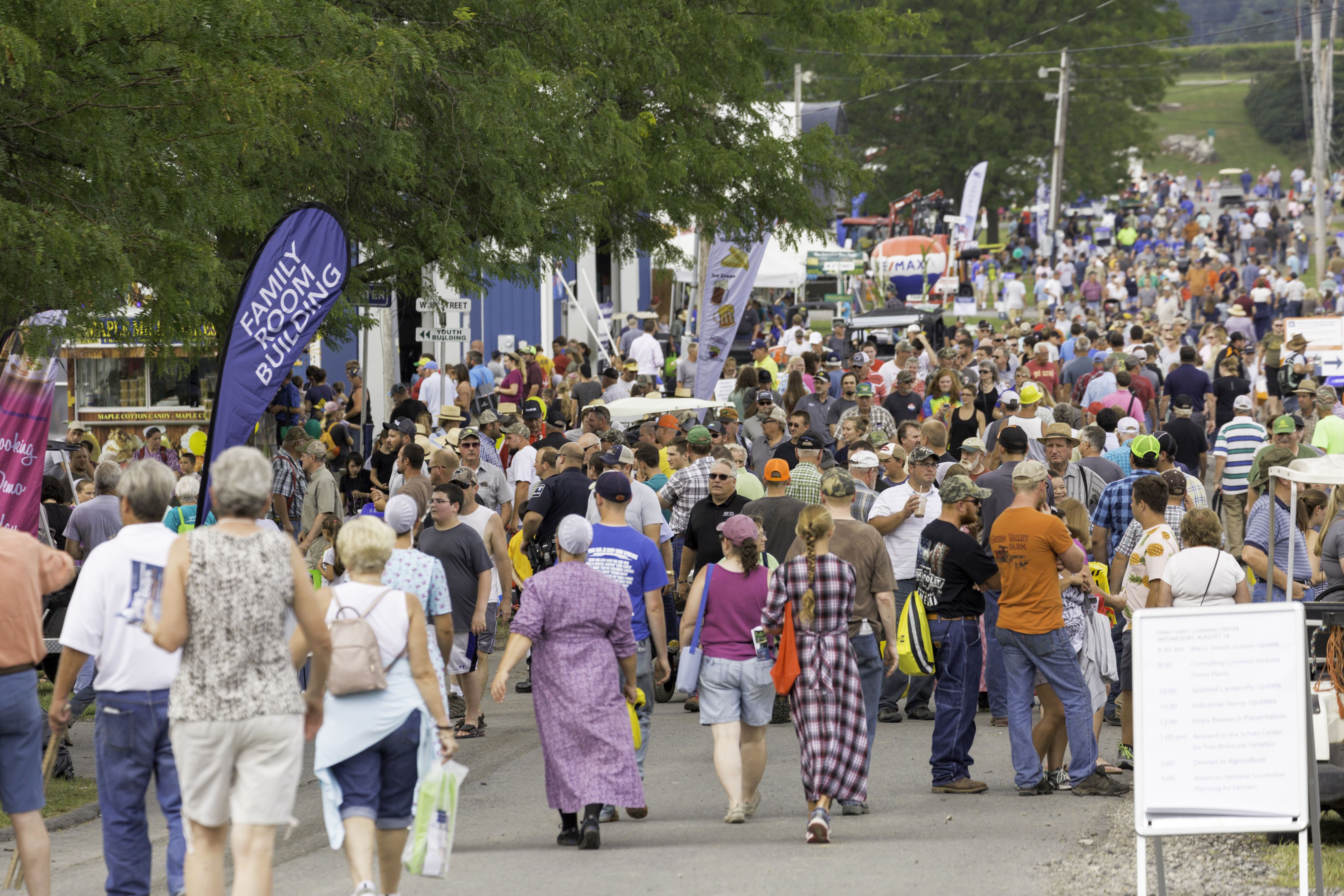 Crowds on Main Street during 2019 Ag Progress Days