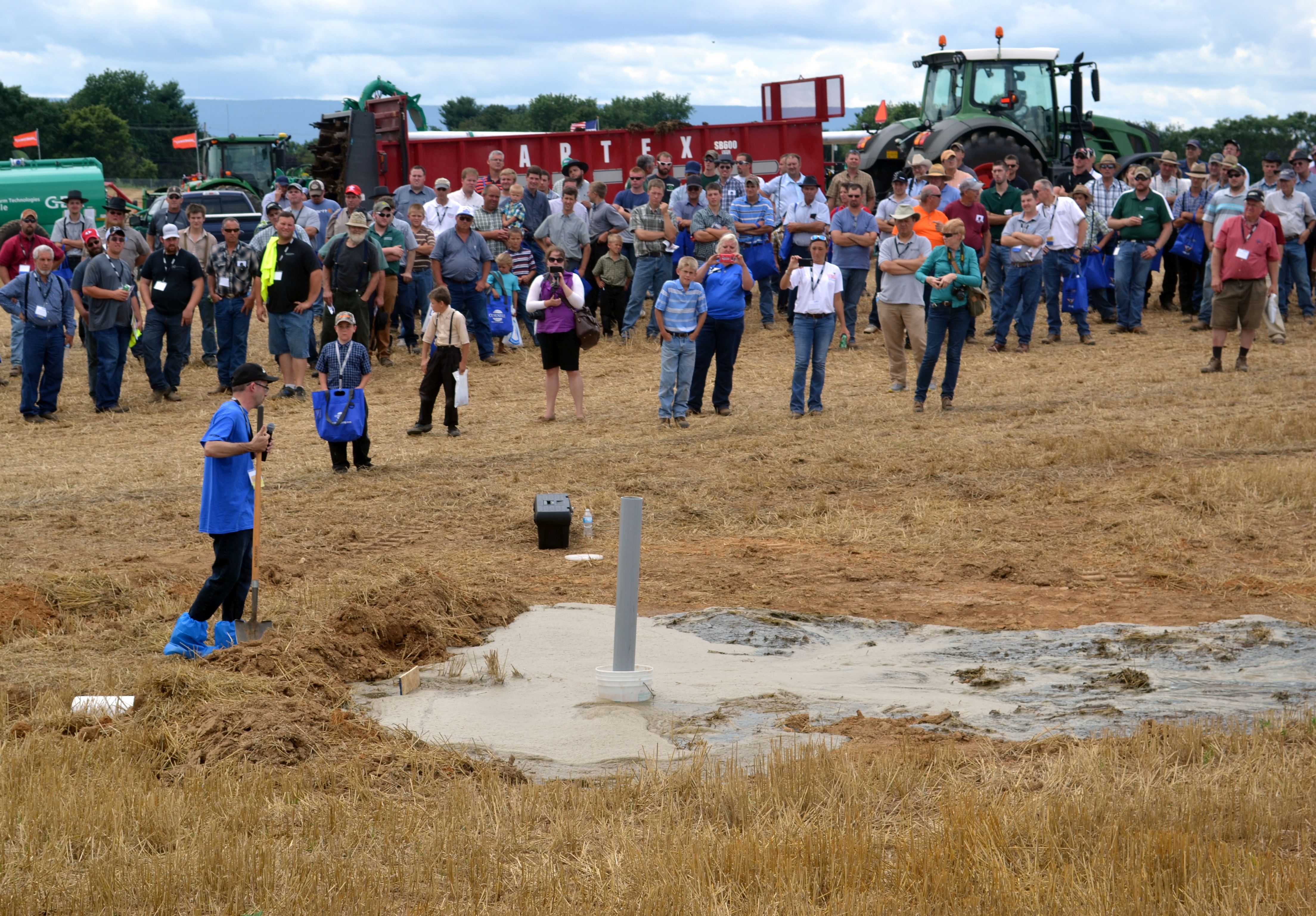 A field demonstration showing how to stop manure from entering waterways during an emergency or accidental spill.