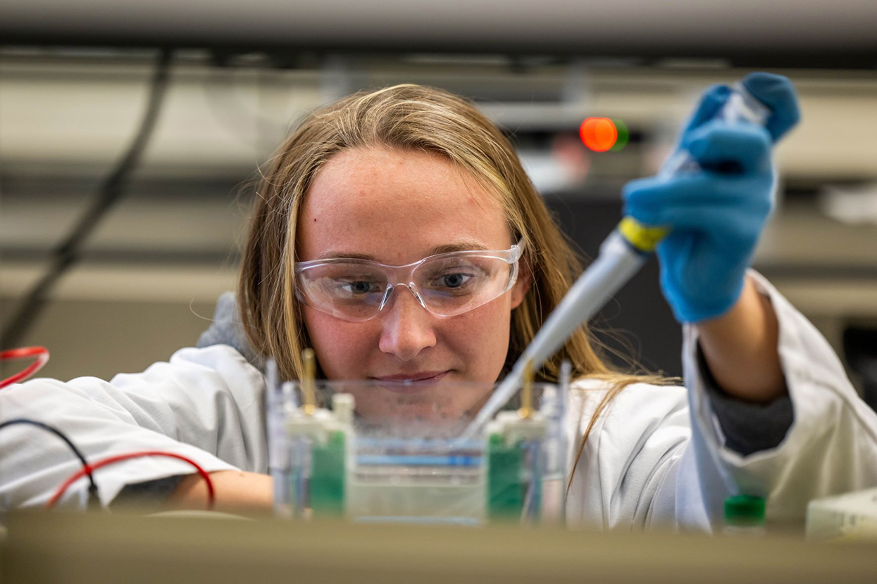 Penn State Behrend student Madison Jones works in the college's Biomedical Translation Research Lab.