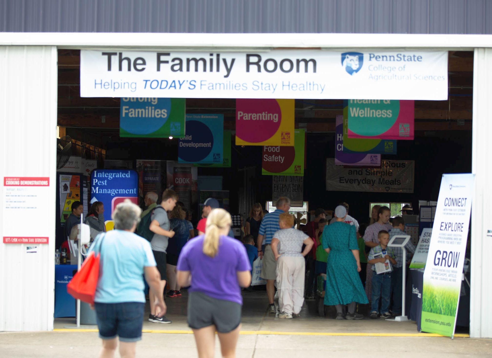 Ag Progress Days visitors enter the Family Room Building in 2019