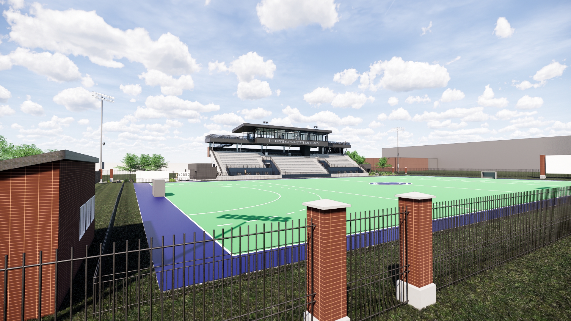 Architect's rendering of field hockey complex