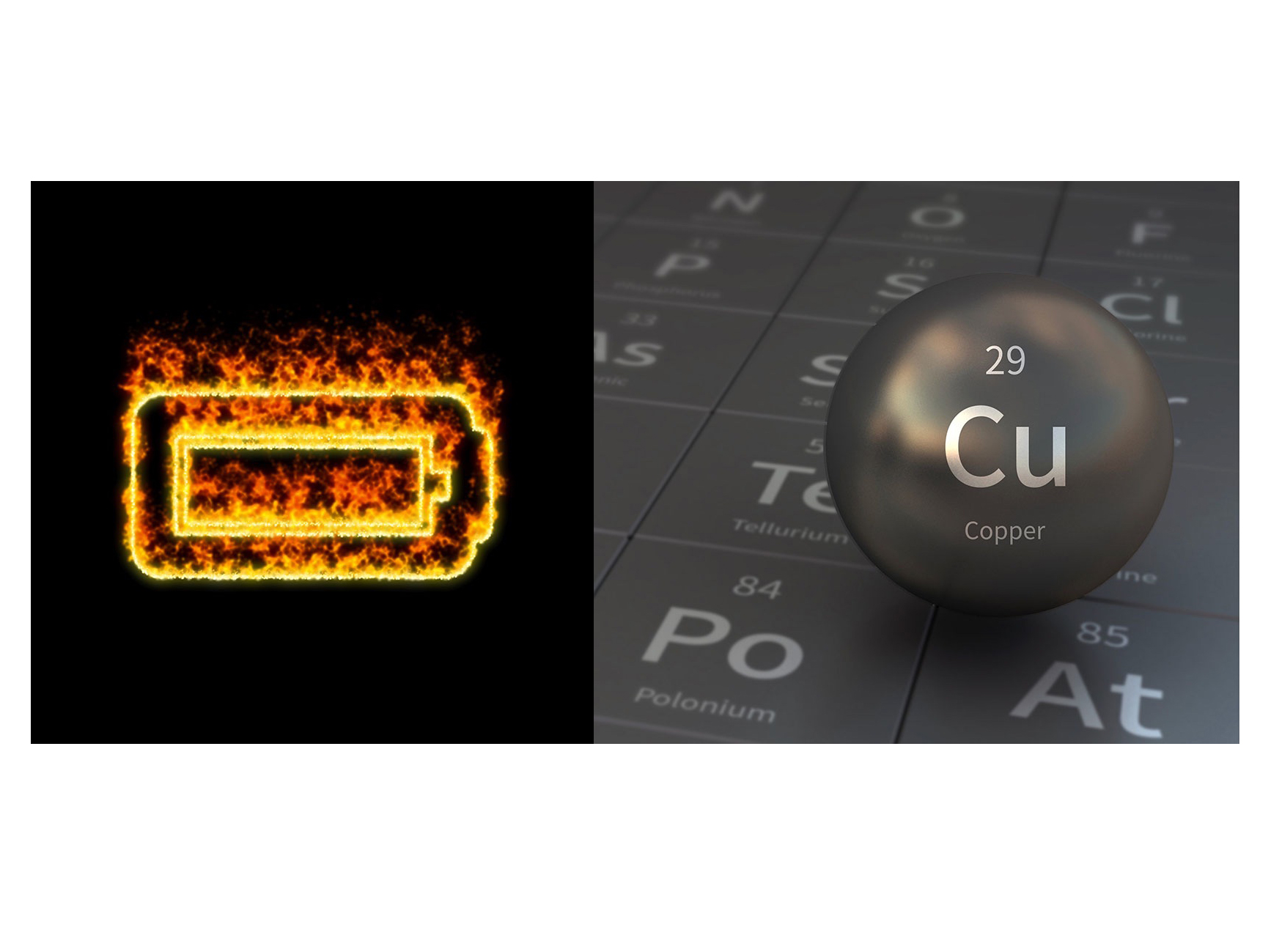 Fiery battery and elemental copper