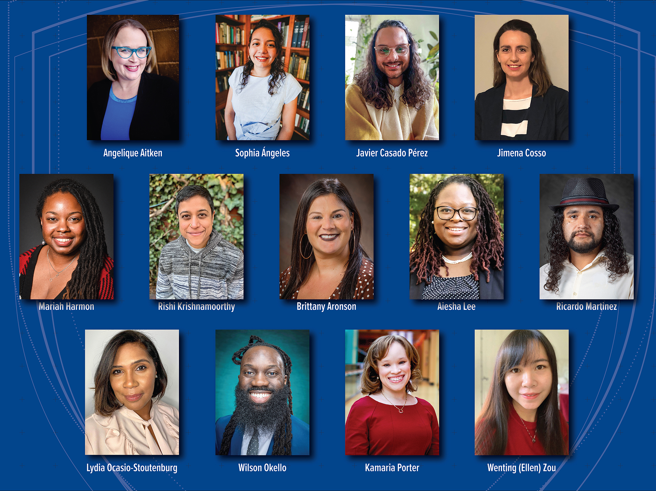 A mosaic of headshots of the 13 new College of Education faculty members