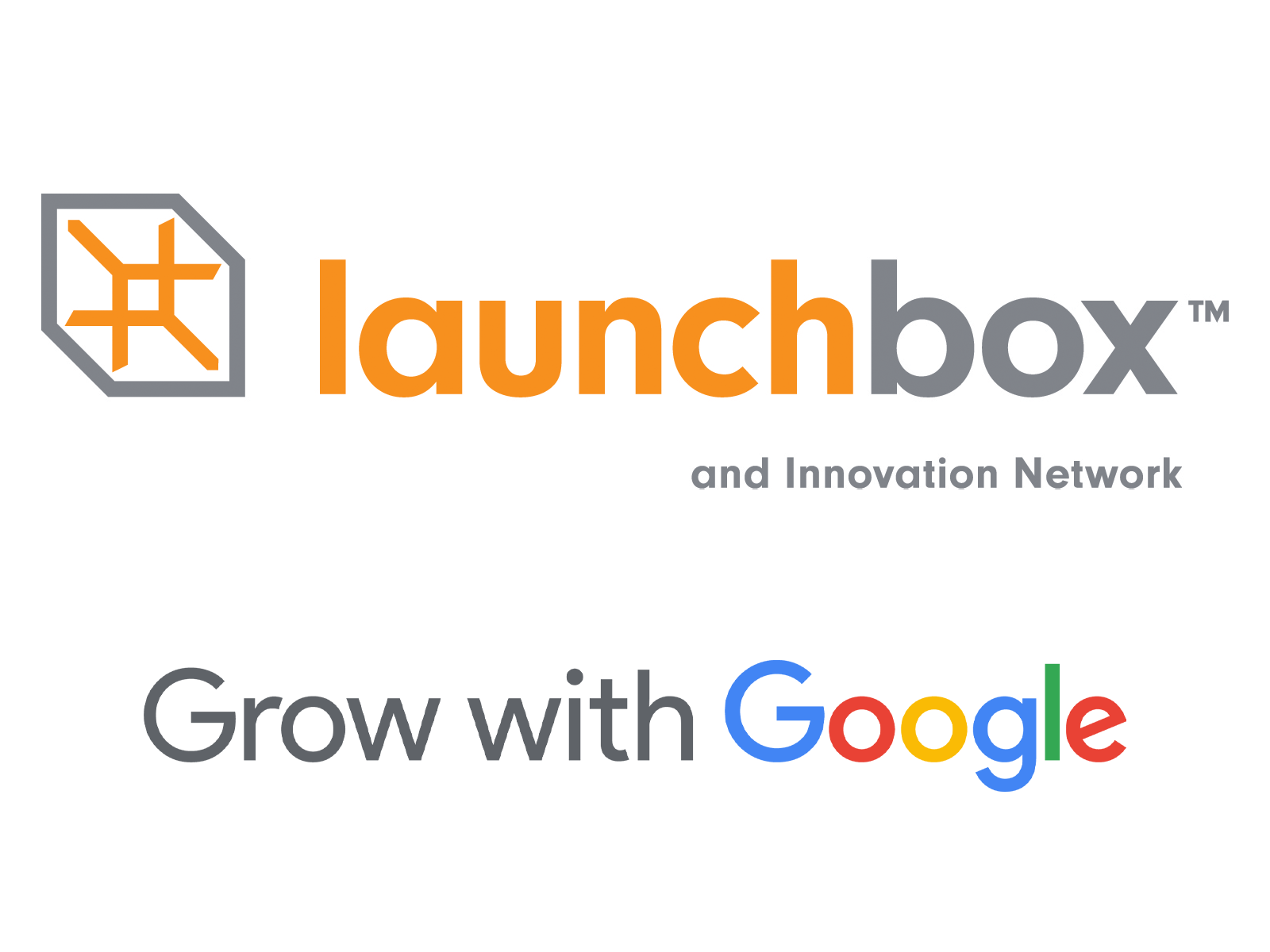 LaunchBox & Innovation Network logo above Grow with Google logo