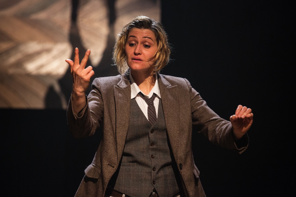 An actor signs her lines in American Sign Language.