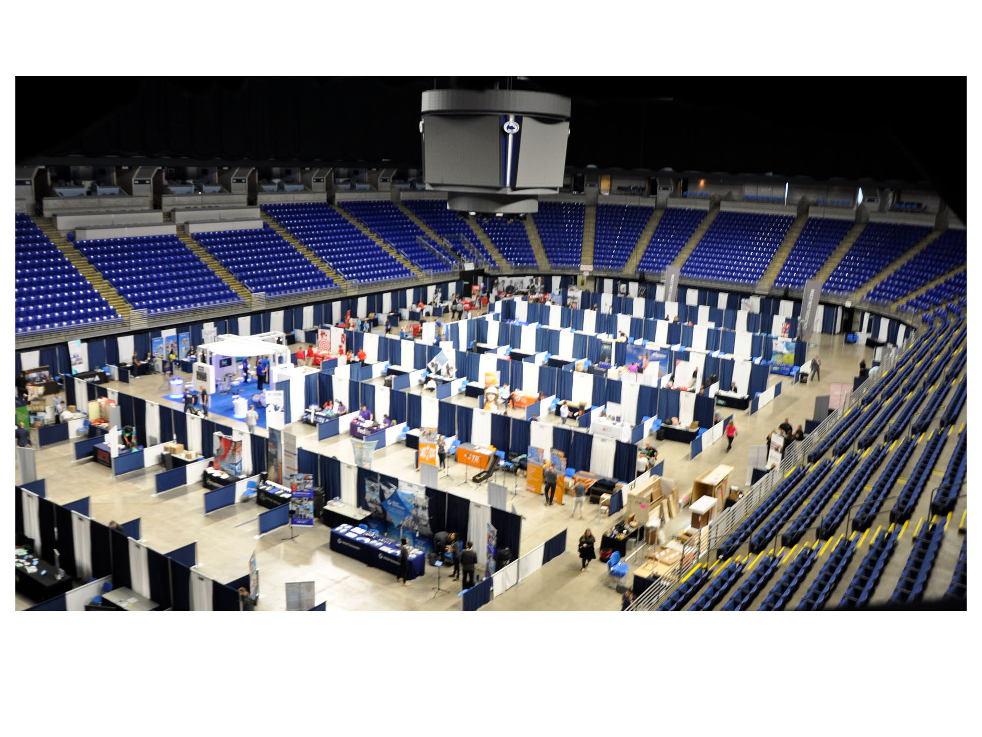 Fall Career Days Booths in rows on a convention hall floor