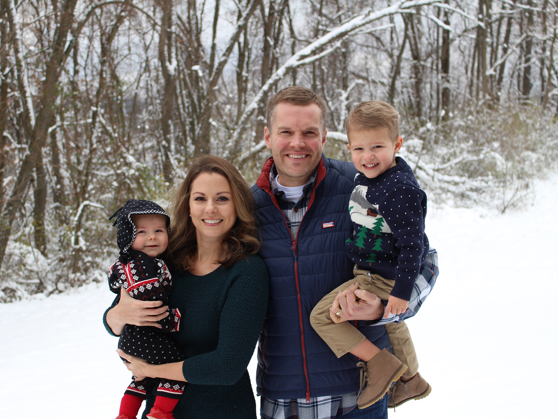 The Leech Family on a snowy day