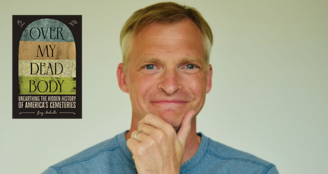 Greg Melville portrait with book cover