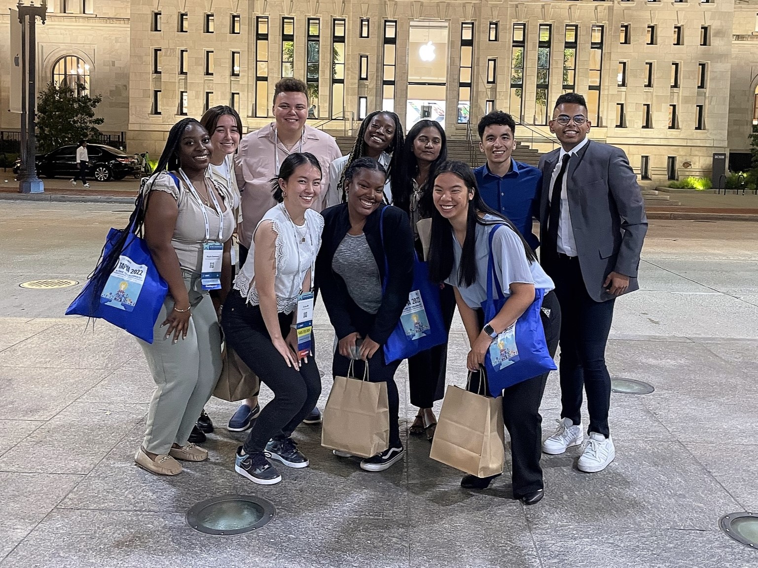 College of IST students in front of a building in Washington, D.C.