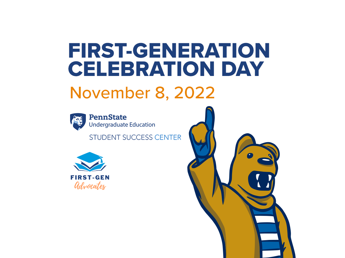 First-Generation Celebration Day / November 8, 2022 / Cartoon image of Nittany Lion