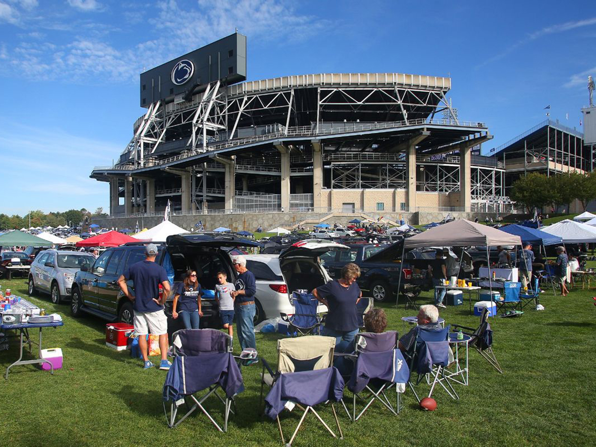 Fans tailgating outside Beaver Stadium