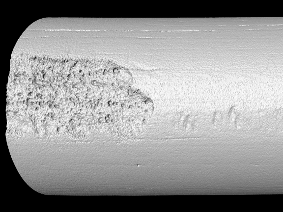 scan of corrosion on metal