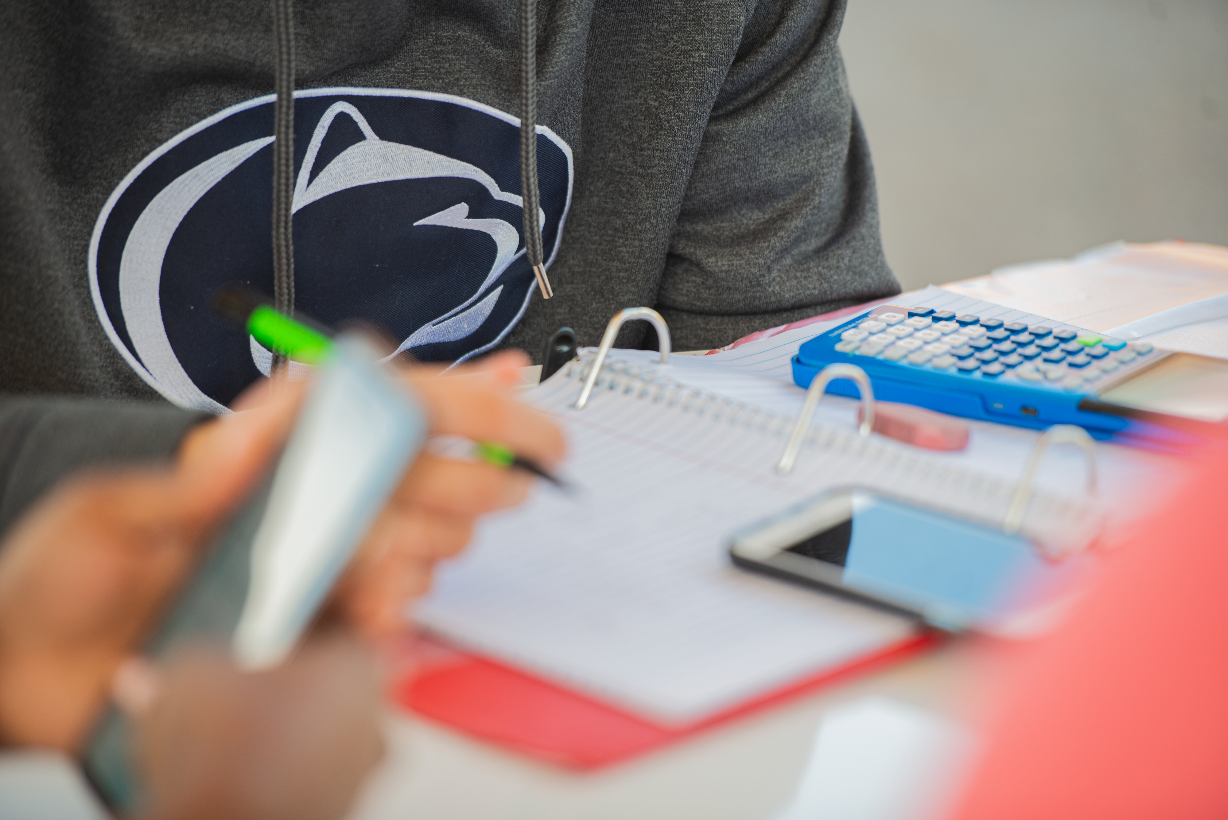 Close-up of student group studying