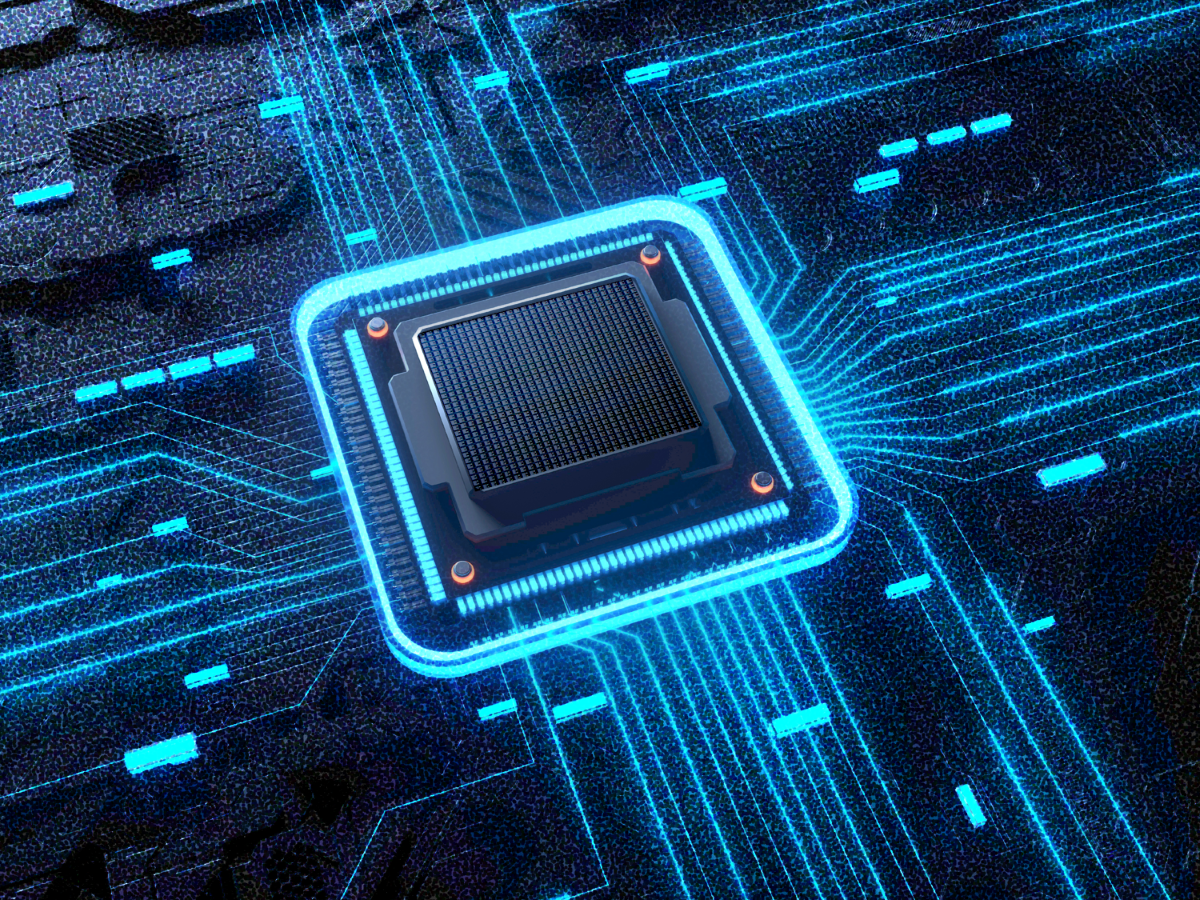 Stylized image of a computer chip