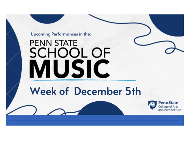 Graphic with the words School of Music concerts for December