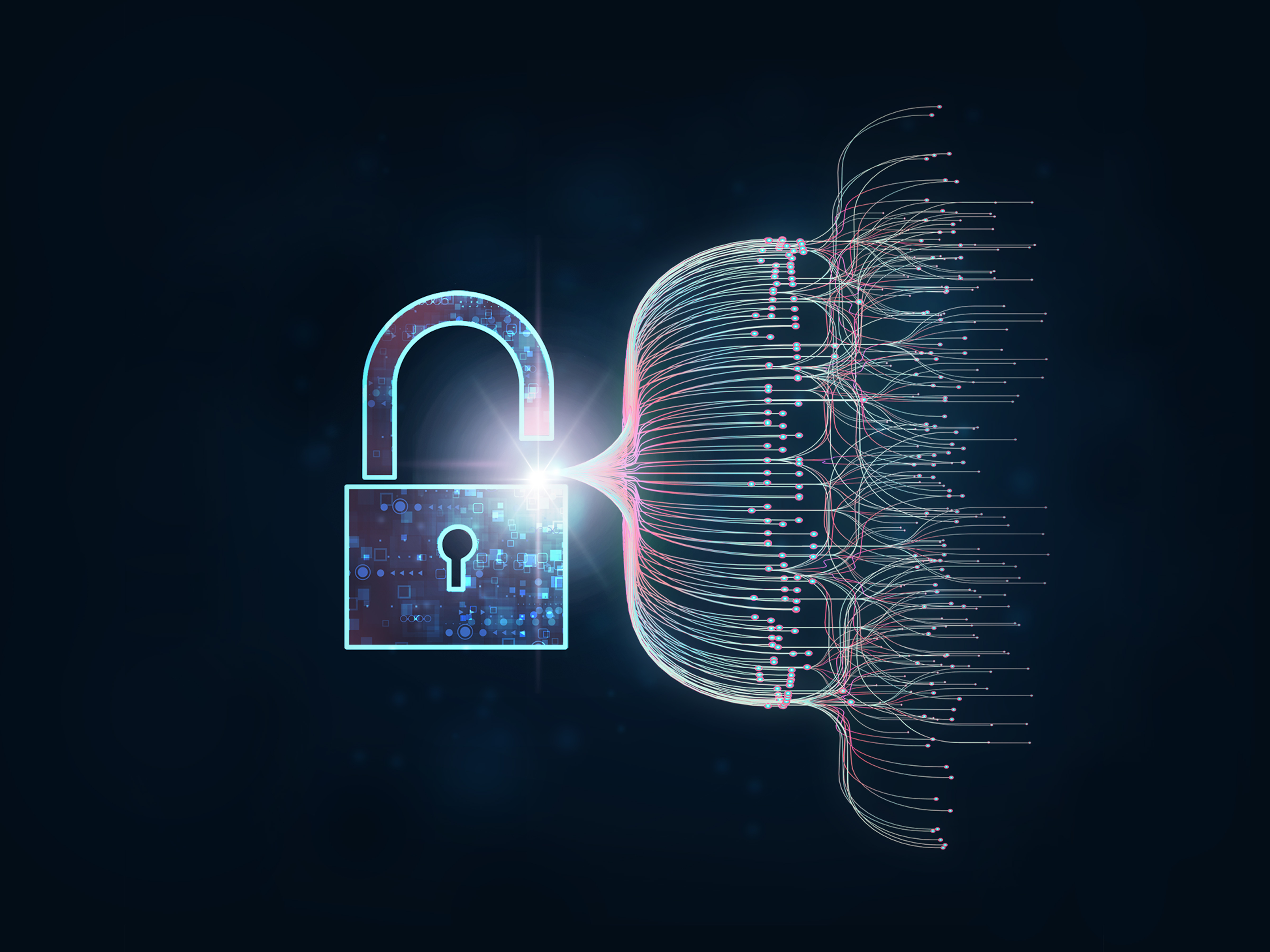 Illustration of lock opening access to big data