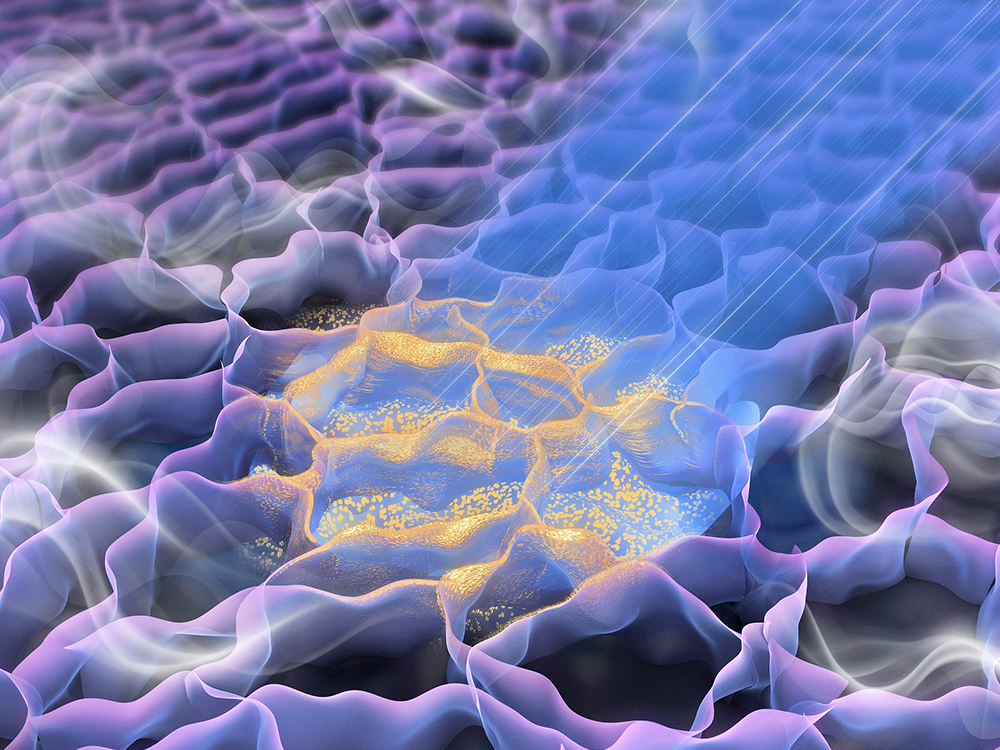 A colorful graphic representation of a laser-induced graphene foam gas sensor.