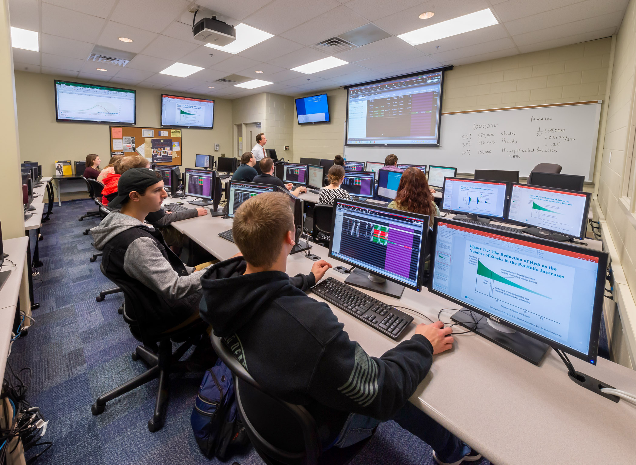 Students in a financial class at Penn College