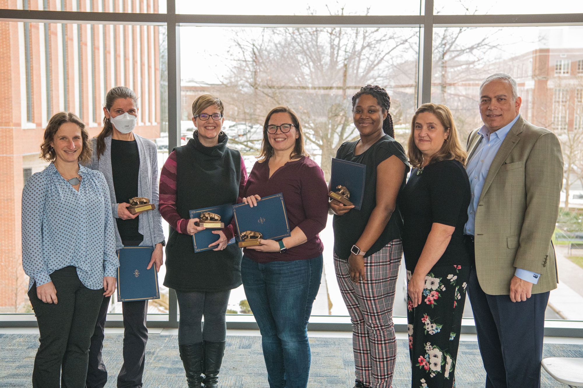 winners of the 2022 climate and diversity awards with dean and donors