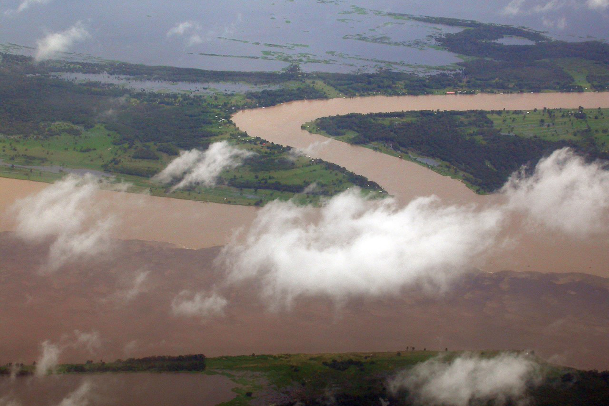 An aerial photo of the Amazon River 