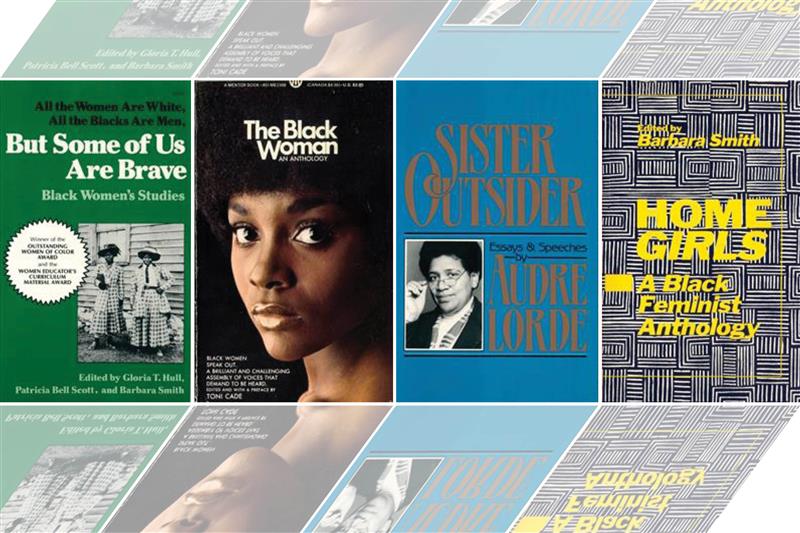 display titles, cover art: But Some of Us Are Brave; The Black Woman; Sister Outsider; Home Girls