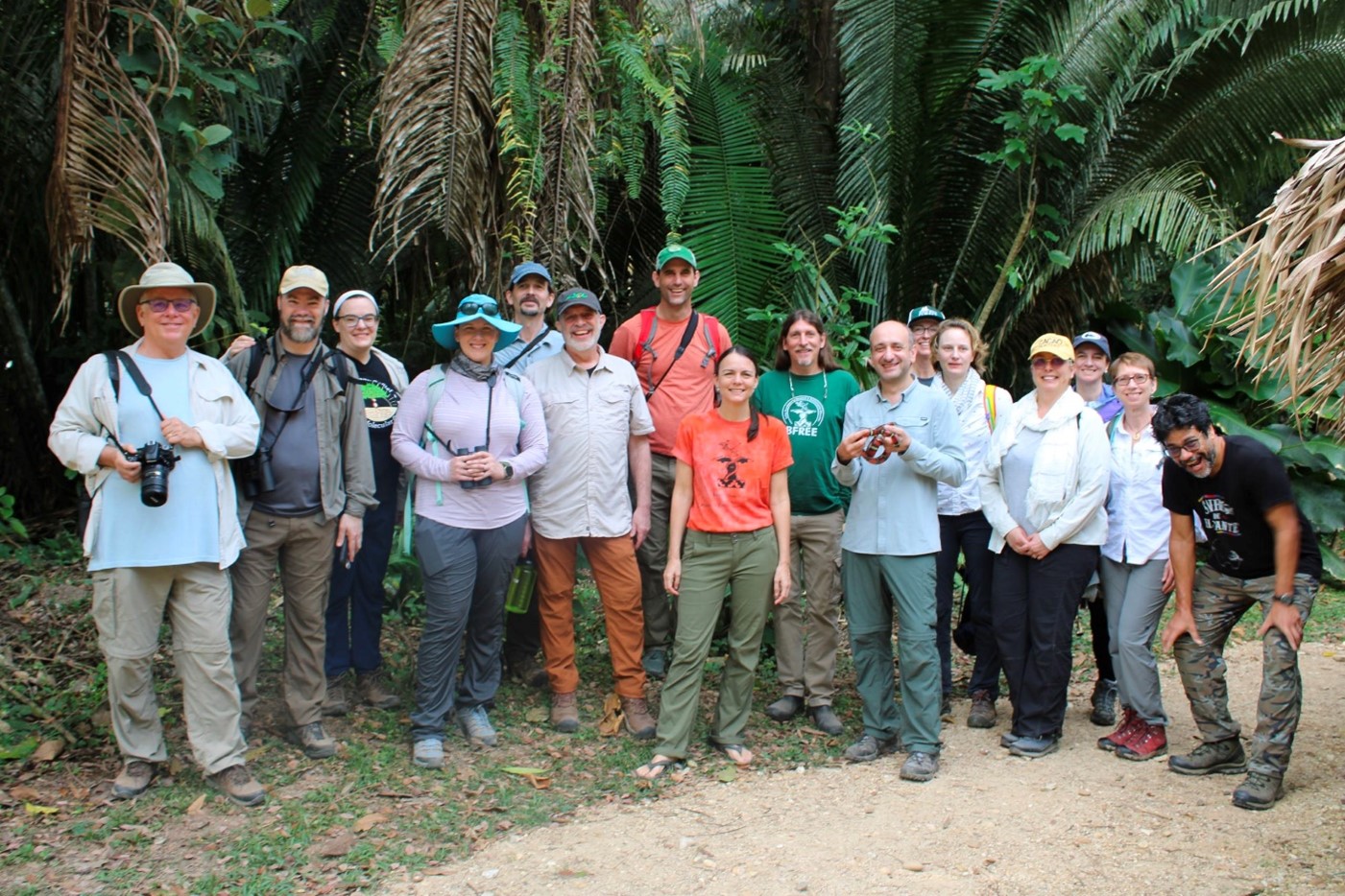 A group of people in a Belize jungle