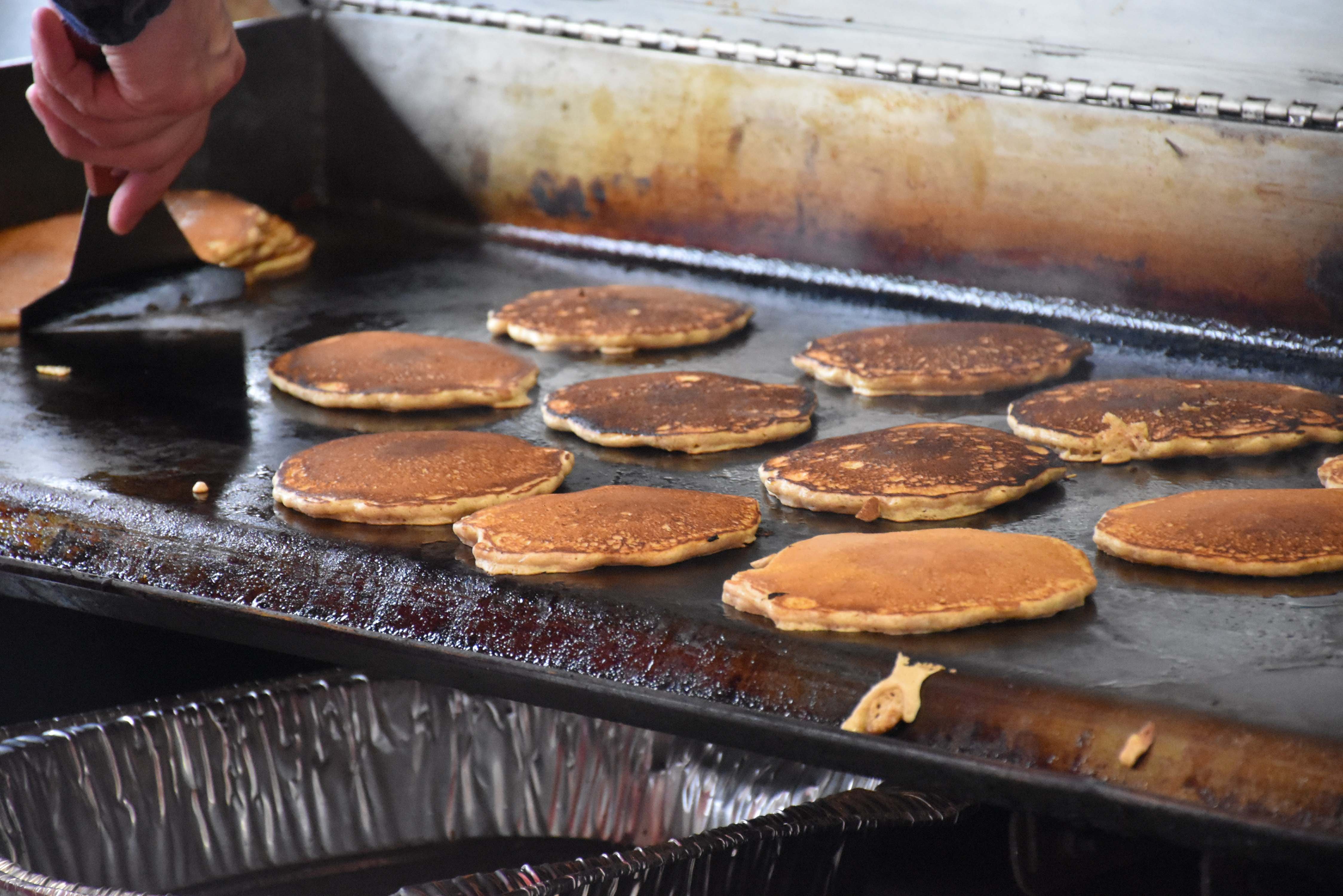 Pancakes on an outdoor grill