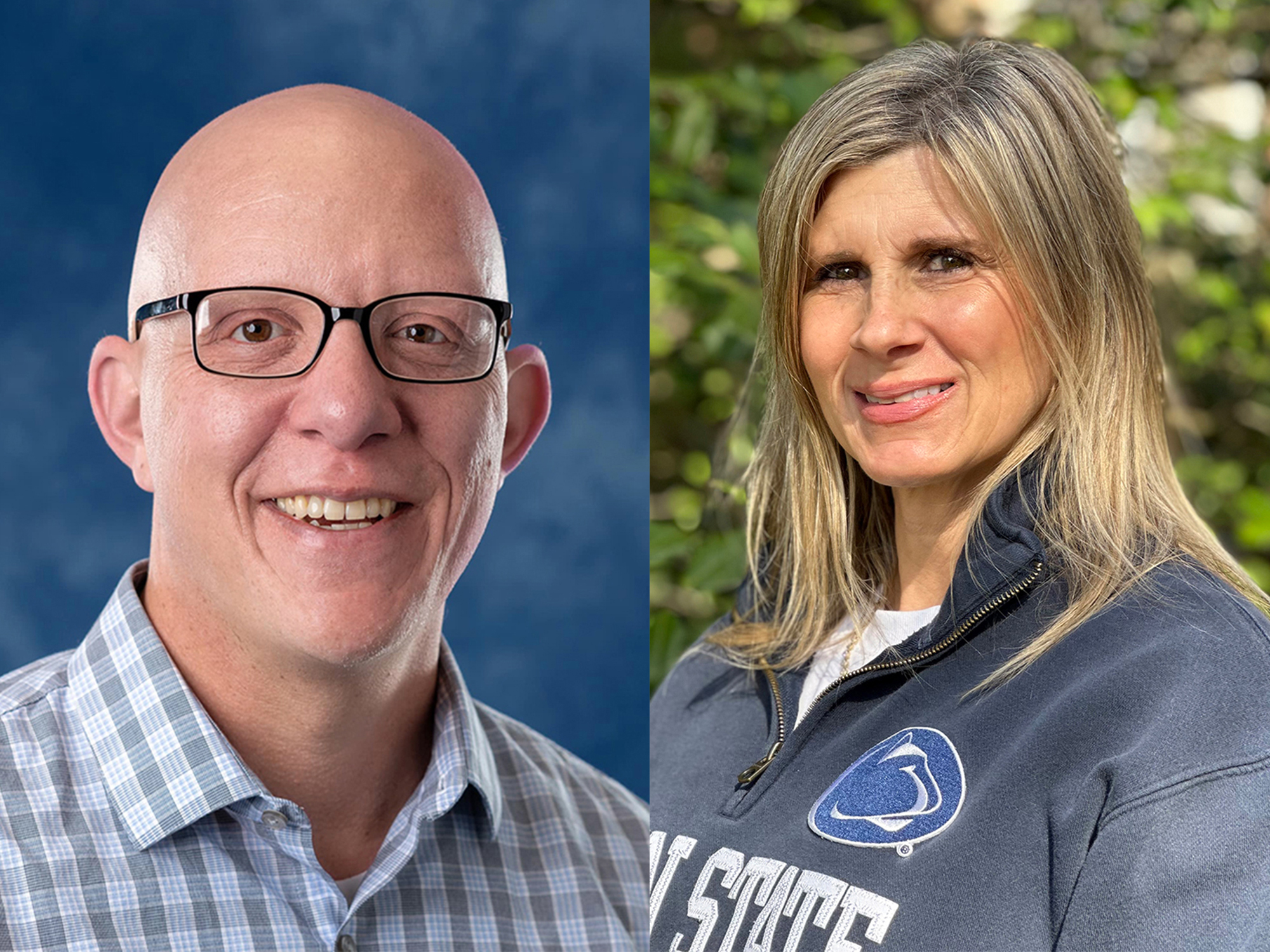 Headshot images of Garrett Huck and Mary Sergeant